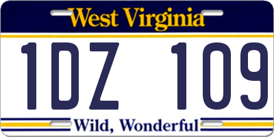 WV license plate 1DZ109