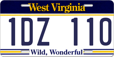 WV license plate 1DZ110