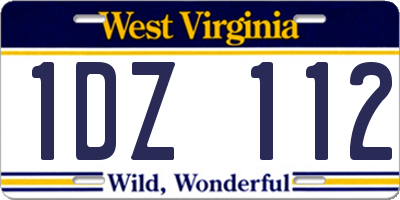 WV license plate 1DZ112