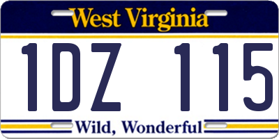 WV license plate 1DZ115