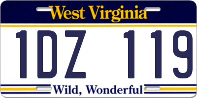 WV license plate 1DZ119