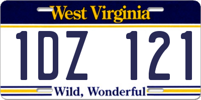 WV license plate 1DZ121