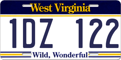 WV license plate 1DZ122