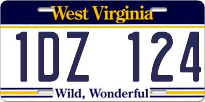 WV license plate 1DZ124
