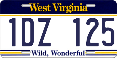 WV license plate 1DZ125