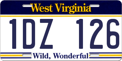 WV license plate 1DZ126