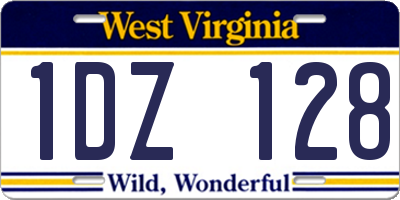 WV license plate 1DZ128