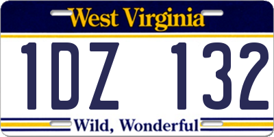 WV license plate 1DZ132