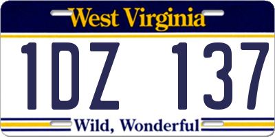 WV license plate 1DZ137