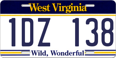 WV license plate 1DZ138
