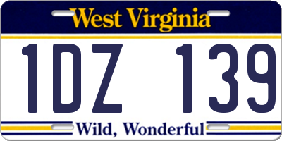 WV license plate 1DZ139