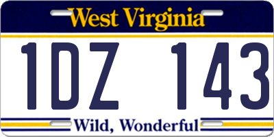 WV license plate 1DZ143