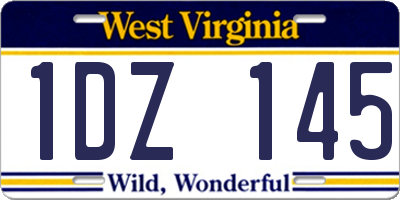 WV license plate 1DZ145