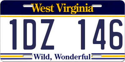 WV license plate 1DZ146