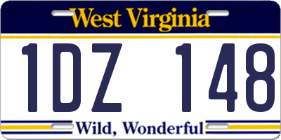 WV license plate 1DZ148