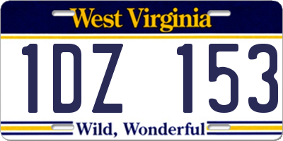 WV license plate 1DZ153