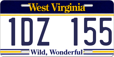 WV license plate 1DZ155