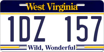 WV license plate 1DZ157