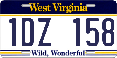 WV license plate 1DZ158