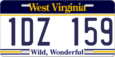 WV license plate 1DZ159