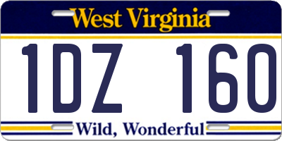 WV license plate 1DZ160