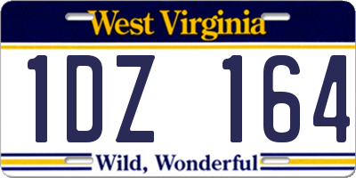 WV license plate 1DZ164