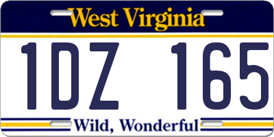 WV license plate 1DZ165