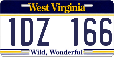 WV license plate 1DZ166