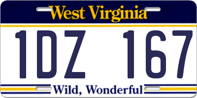 WV license plate 1DZ167