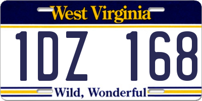 WV license plate 1DZ168