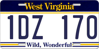 WV license plate 1DZ170