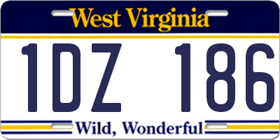 WV license plate 1DZ186