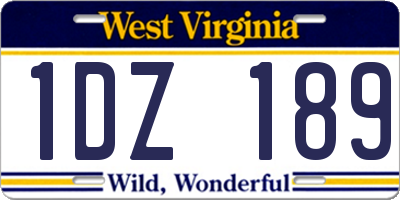 WV license plate 1DZ189