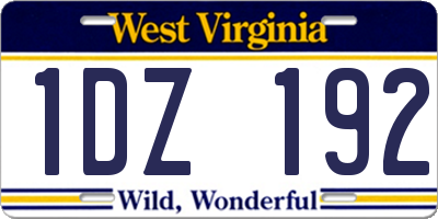 WV license plate 1DZ192