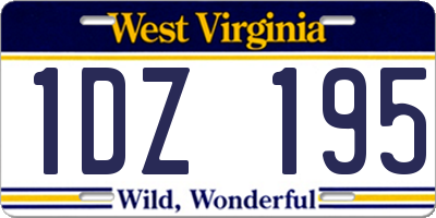 WV license plate 1DZ195