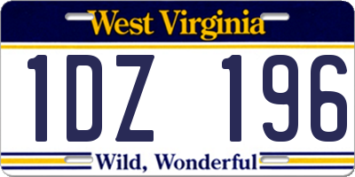 WV license plate 1DZ196