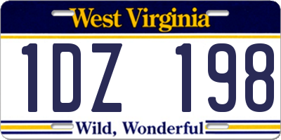 WV license plate 1DZ198
