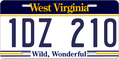 WV license plate 1DZ210