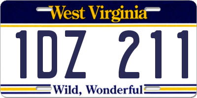 WV license plate 1DZ211