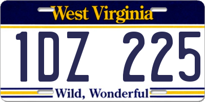 WV license plate 1DZ225