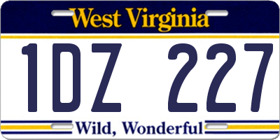 WV license plate 1DZ227