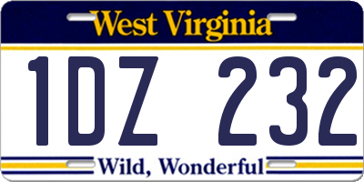 WV license plate 1DZ232