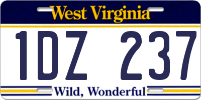 WV license plate 1DZ237