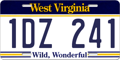 WV license plate 1DZ241