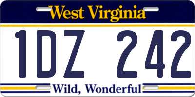 WV license plate 1DZ242