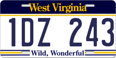 WV license plate 1DZ243