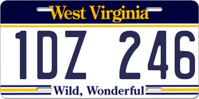 WV license plate 1DZ246