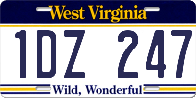 WV license plate 1DZ247