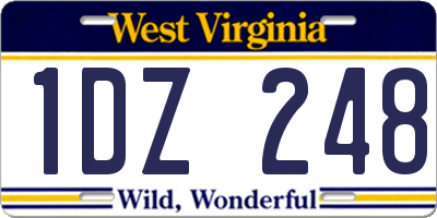 WV license plate 1DZ248