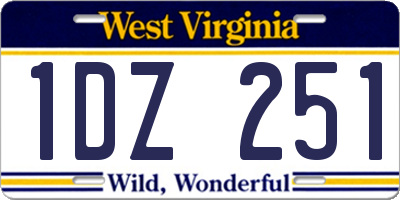 WV license plate 1DZ251